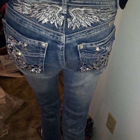 Riding Free Motorcycle Rhinestone Jeans - Picture 7 of 8